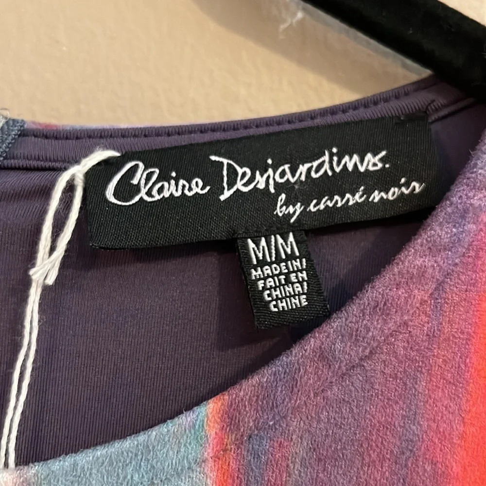 Vintage Claire Desjardins by Carrie Noir paint stroked watercolor dress - Picture 5 of 8